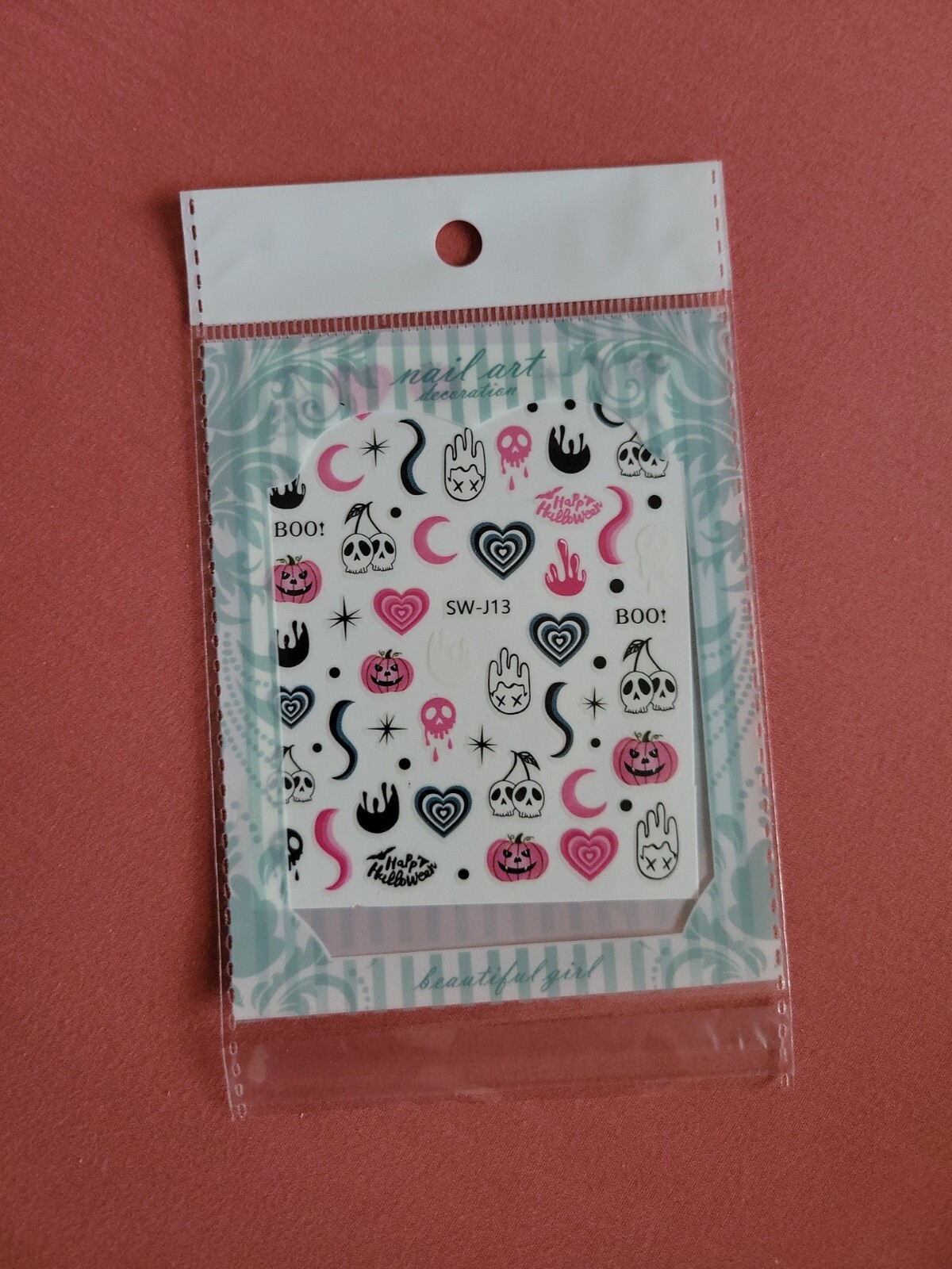 Halloween Nail Art Stickers Decals Self-Adhesive 1 Sheet Pegatinas Uñas