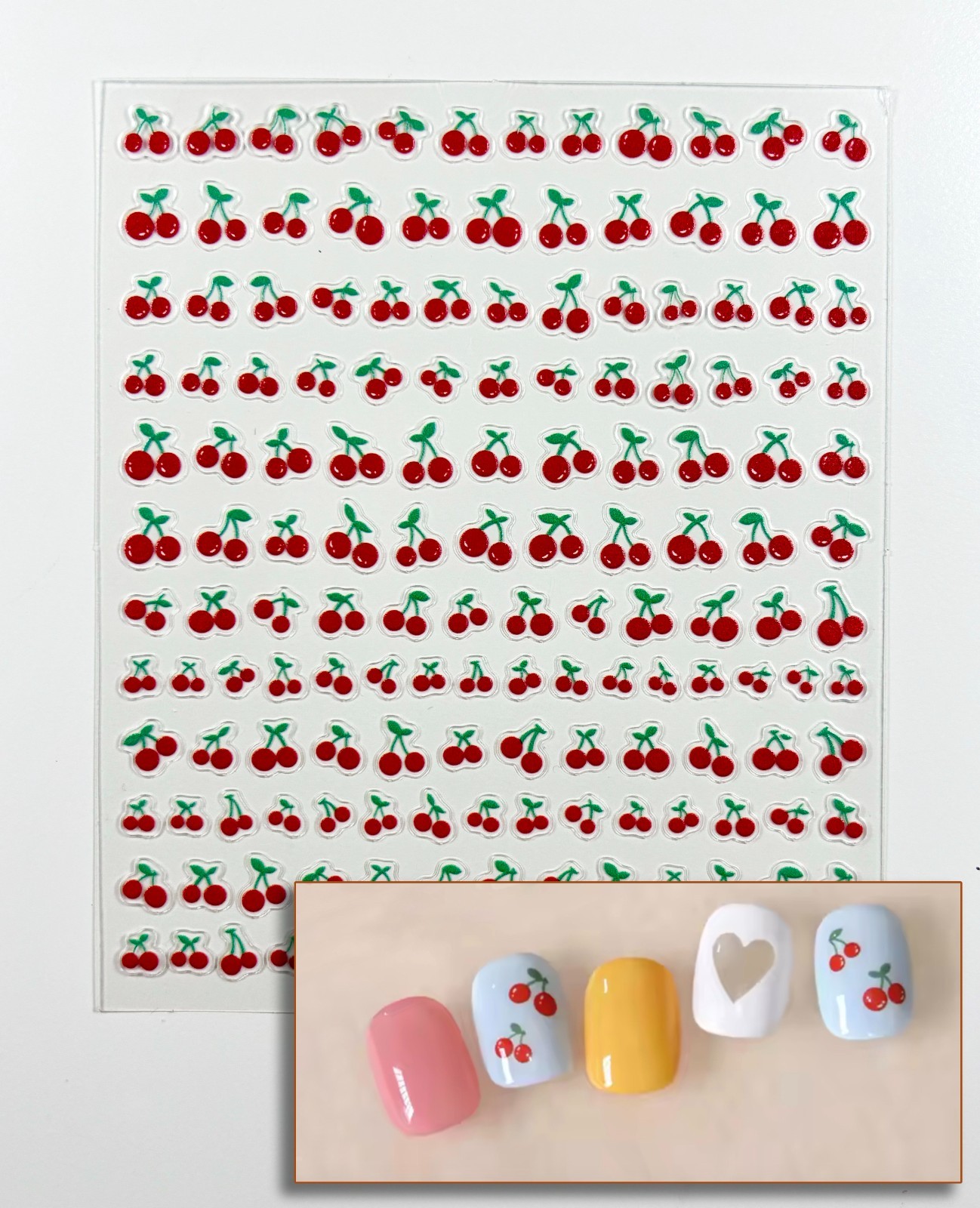 Cherry Nail Art Decal Stickers, Fun Cute Nail design, Cherry lover, Trendy Nail