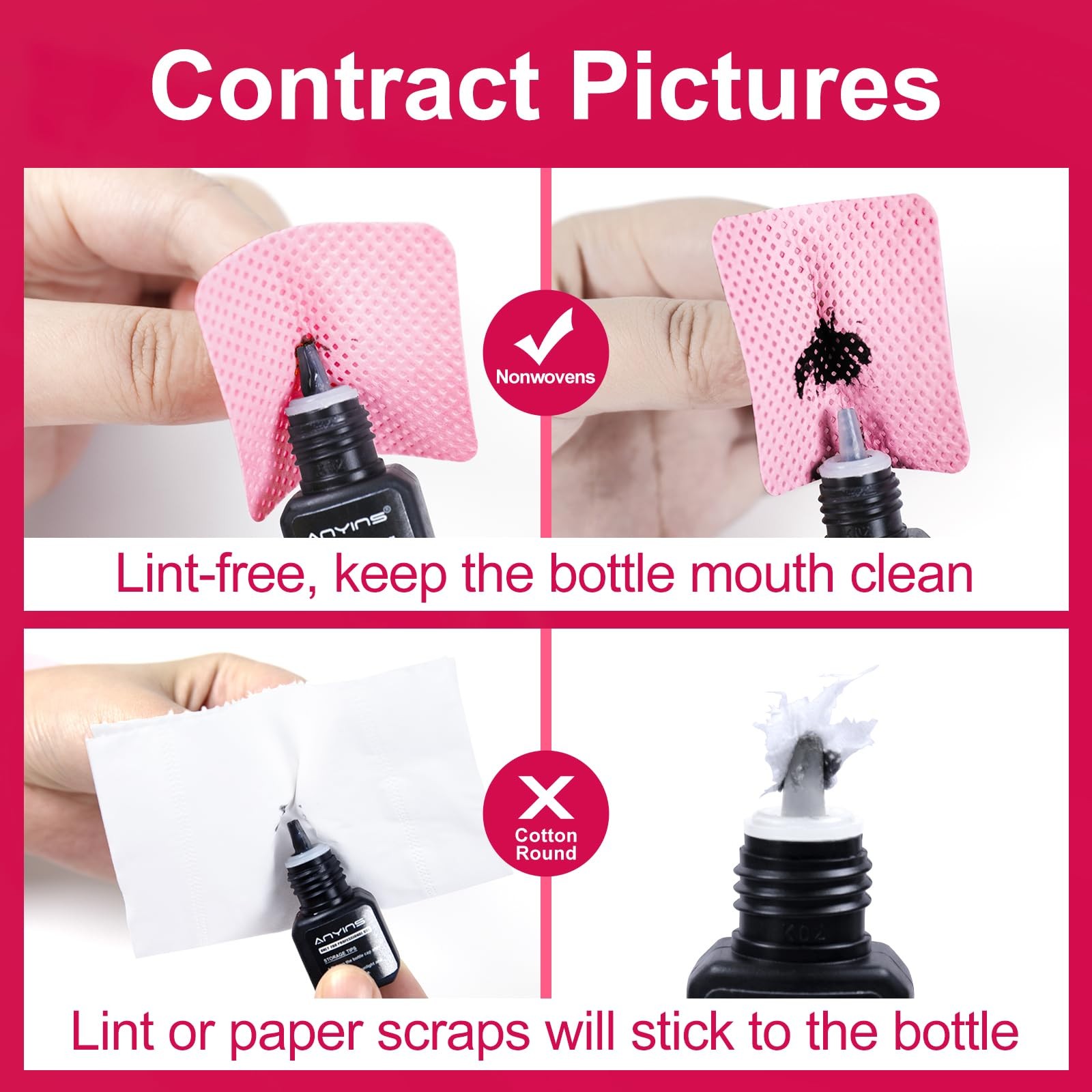 ANYINS Lint Free Nail Wipes, 1200PCS Wipes Non-Woven Fabric Nail…