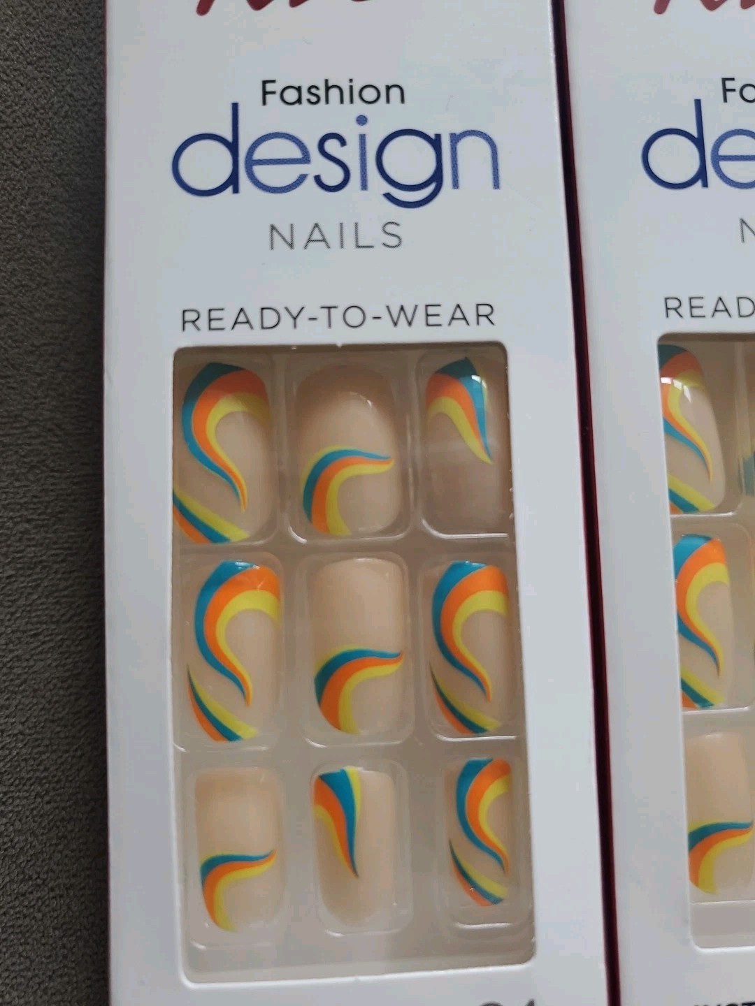 4X Kiss Fashion Design Nails Medium DGDN45RF Speak Now