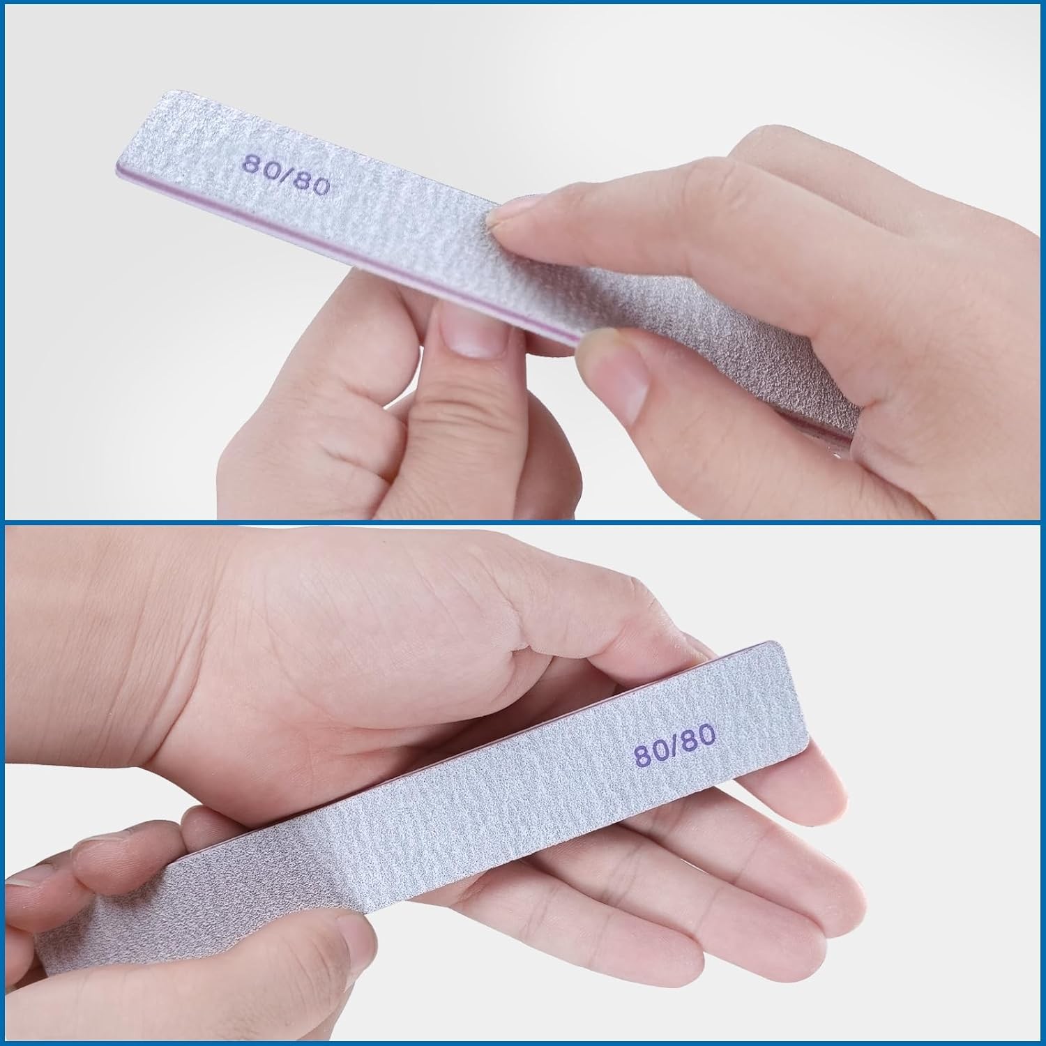 80/80 Grit Nail Files, Heavy Coarse Emery Boards for Acrylic Nails and l