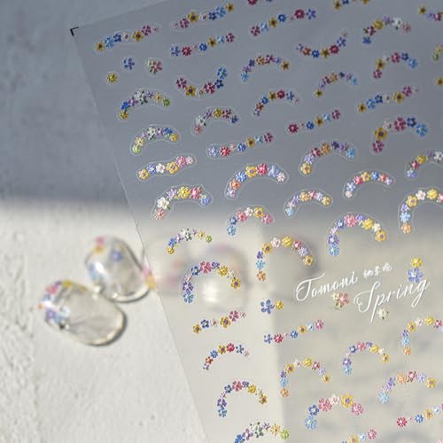 Flower Nail Art Stickers – Spring Flowers 5D Embossed Colorful Florets style4