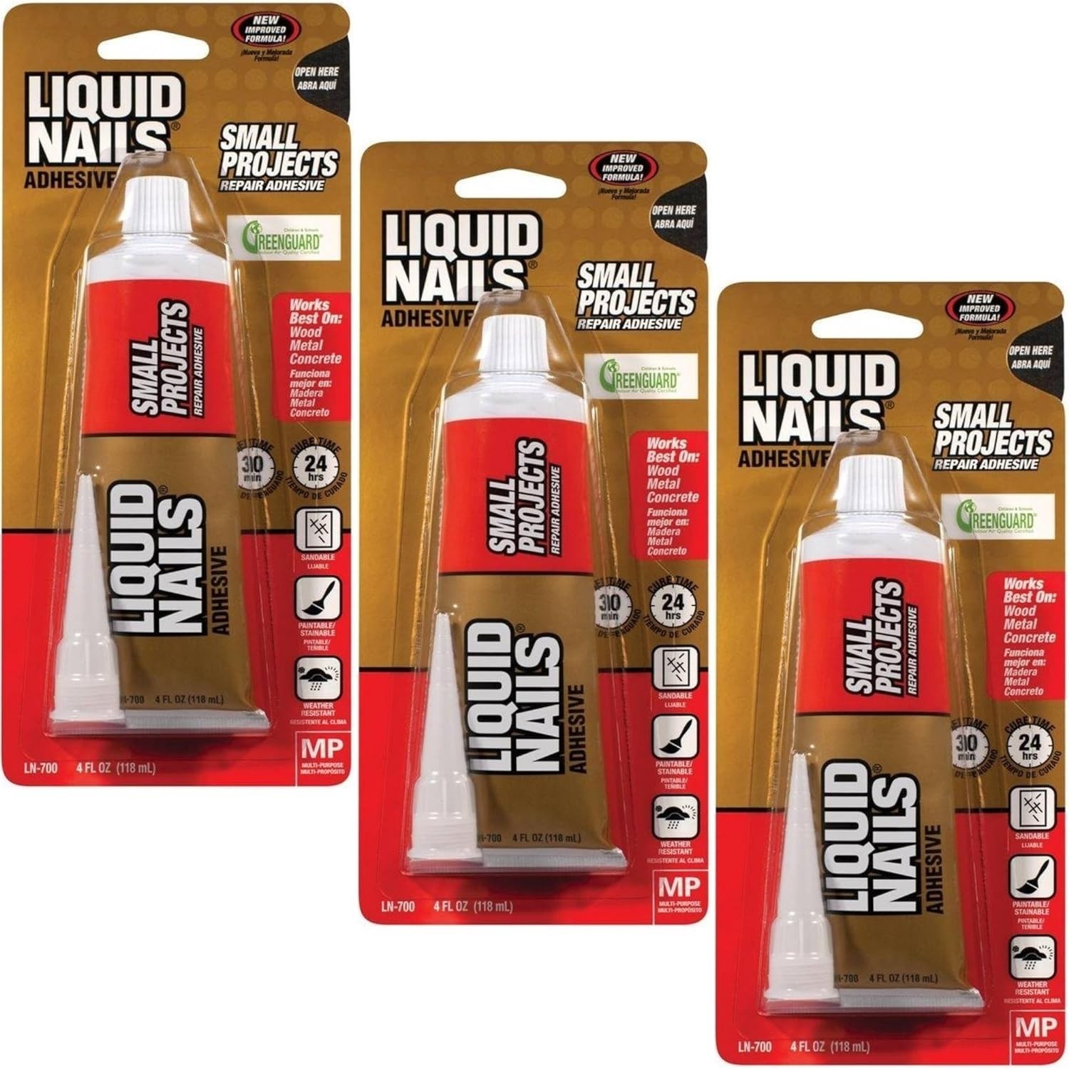 Versatile & Strong Liquid Adhesive – Waterproof 4oz Tubes for Repairs, Pack of 3