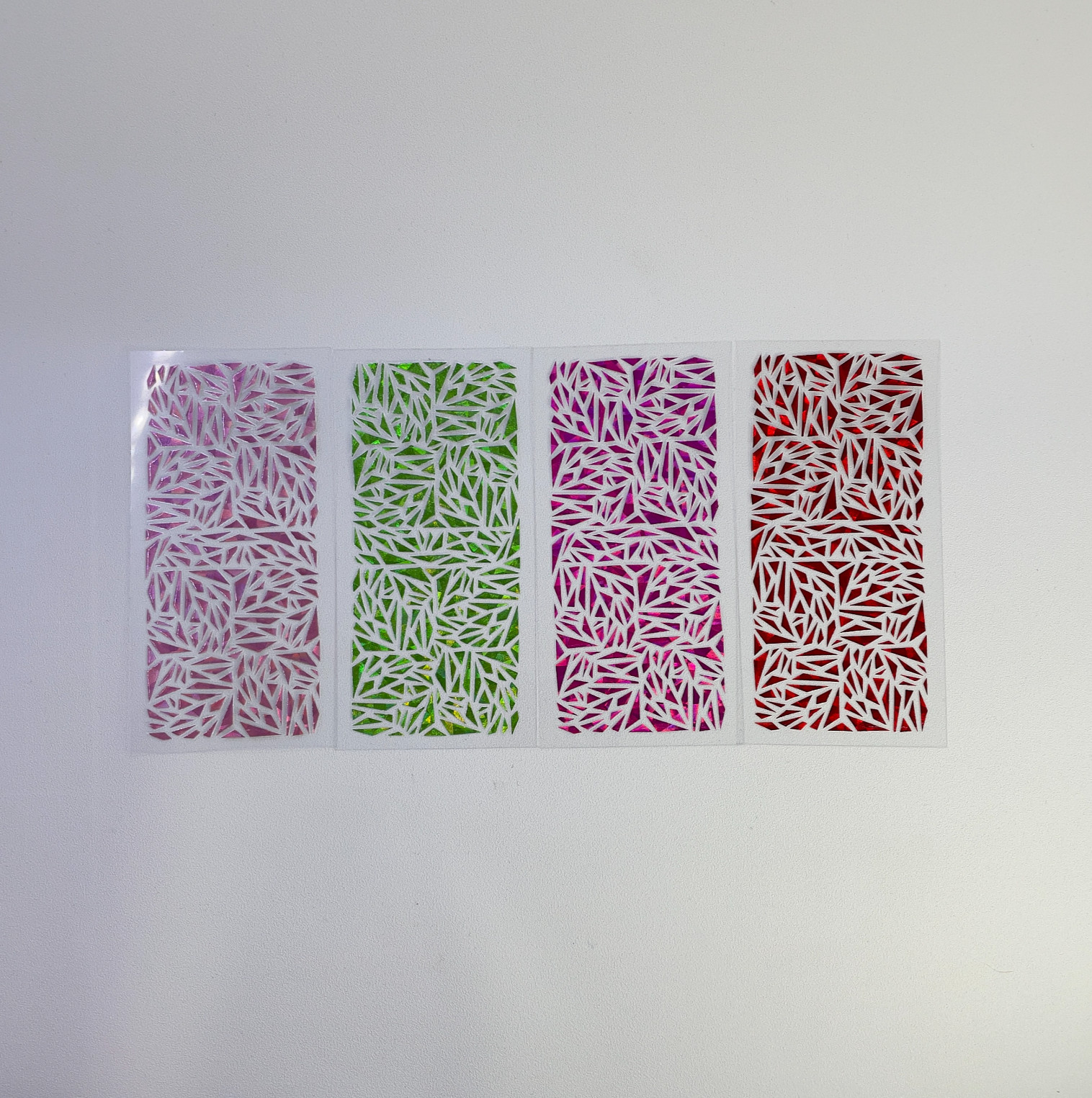 Rainbow Glass Nail Foils 4pc Set DIY Holographic Multi-Color Made in Korea
