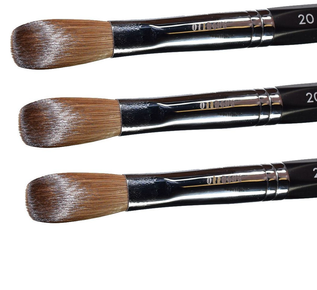 Six Angles- Black Petal Kolinsky Acrylic Nail Brush for Manicure Powder(CRIMPED)