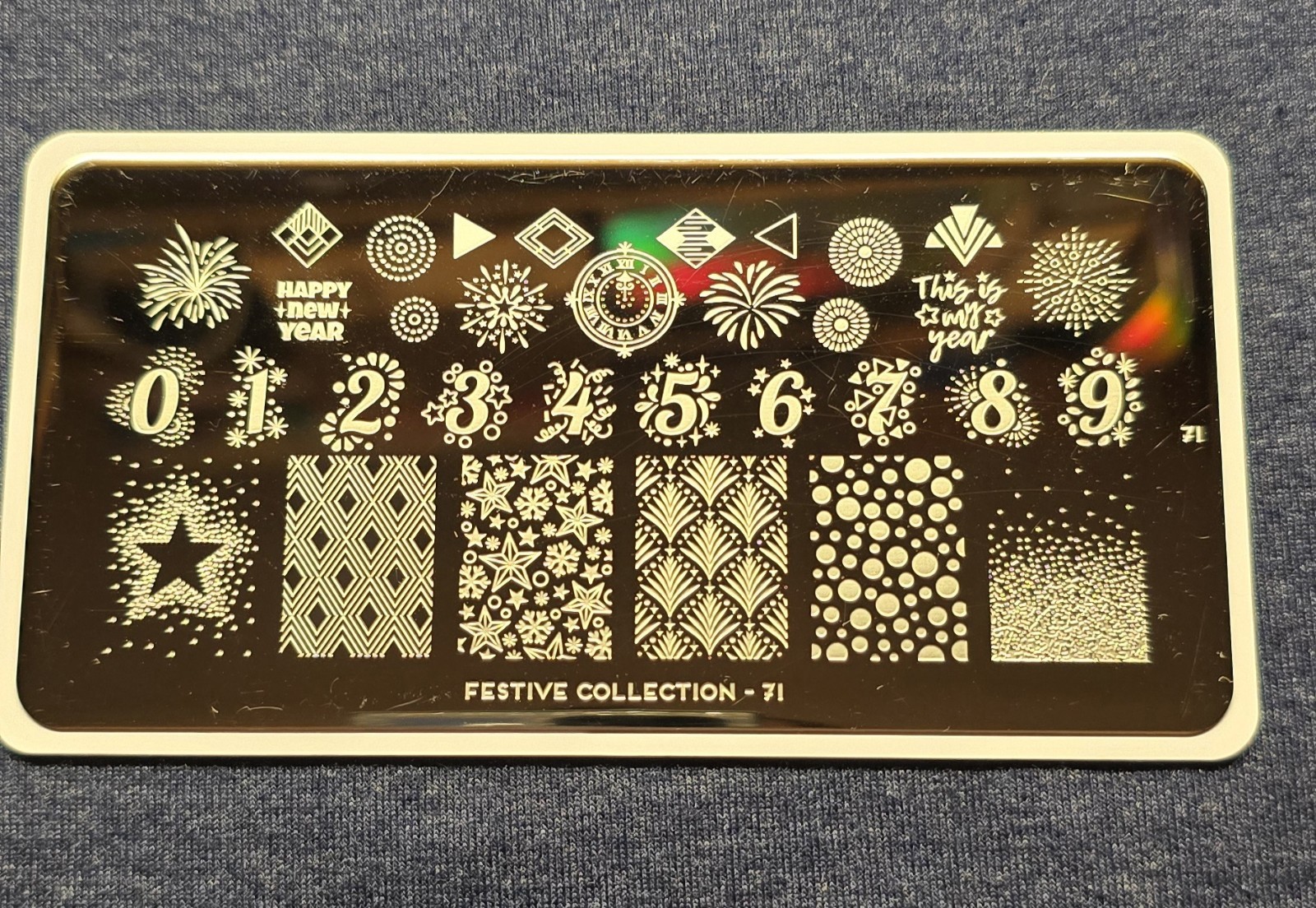 HTF MoYou London Festive Collection 71 Nail Stamp Plate Birthday Party New Year