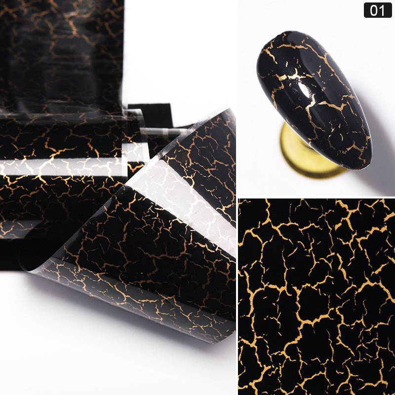 Nail Sticker STICKER FOILS GOLDENS DESERT MARBLING NAIL ART FOIL BLACK WHITE