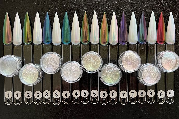 Chameleon Nail Chrome Powder Rainbow Aurora Effect Mirror Nails Powders Colours