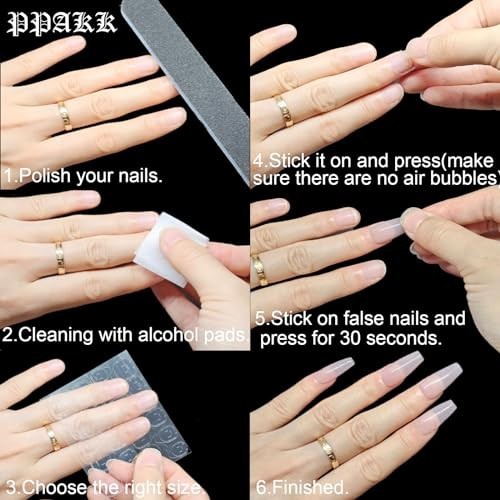 Nail Adhesive Tabs 240pcs Double Sided Stickers Clear Press On Nail Glue Sheets