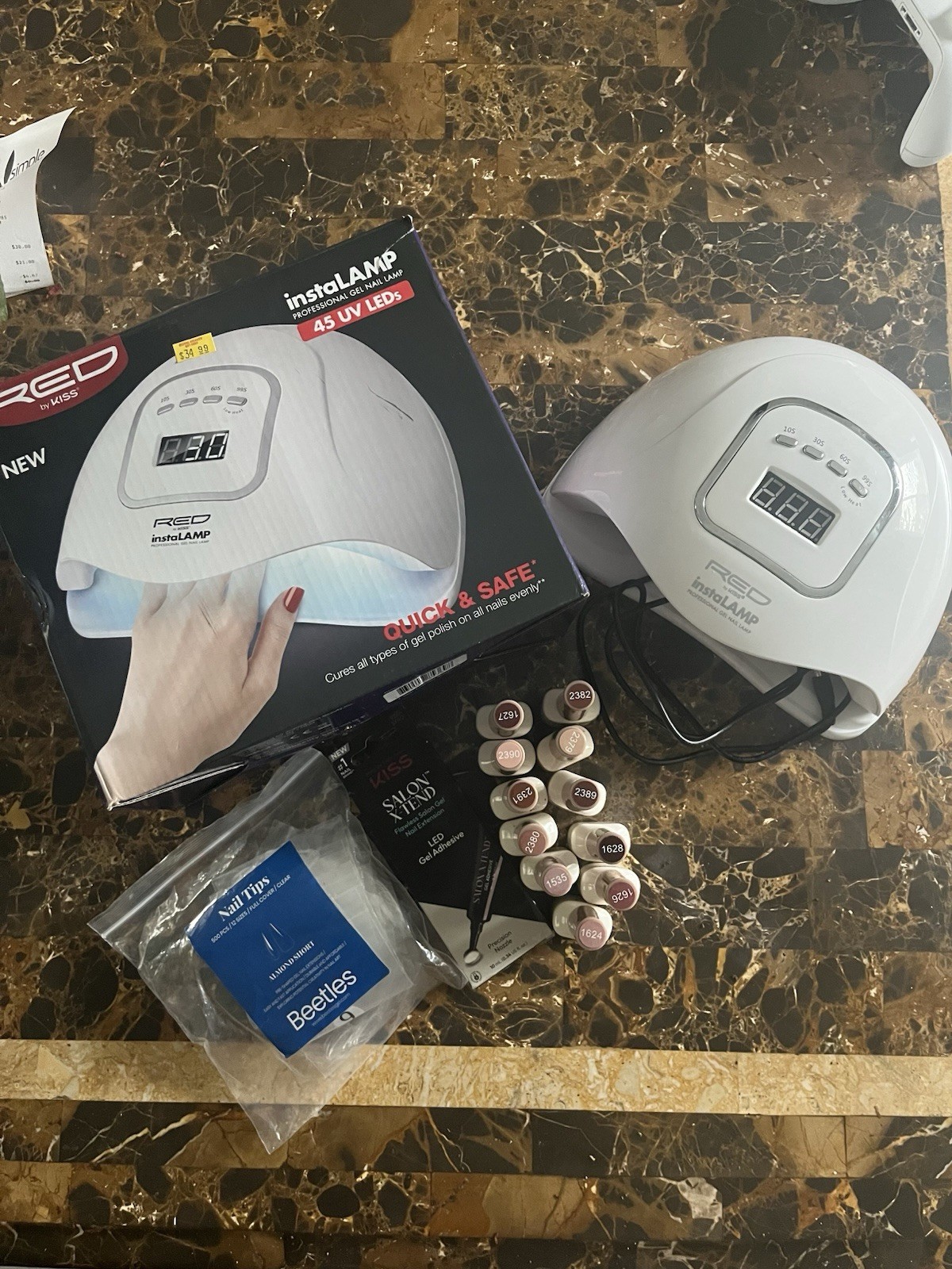 Gel x Almond Nail Extension Kit DIY Short Nail Tips + Gel Polish + Glue