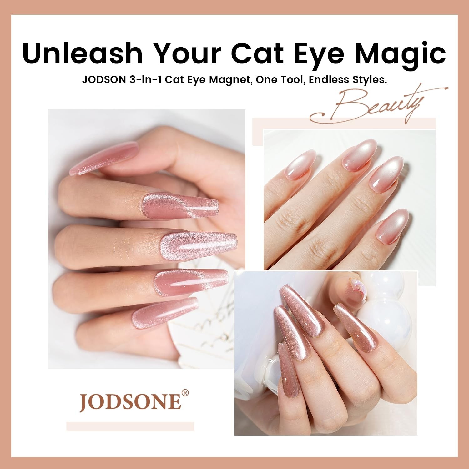 3-in-1 Cat Eye Magnet for Nails, Cylindrical & Square Magnets Nail Art Pens,M…