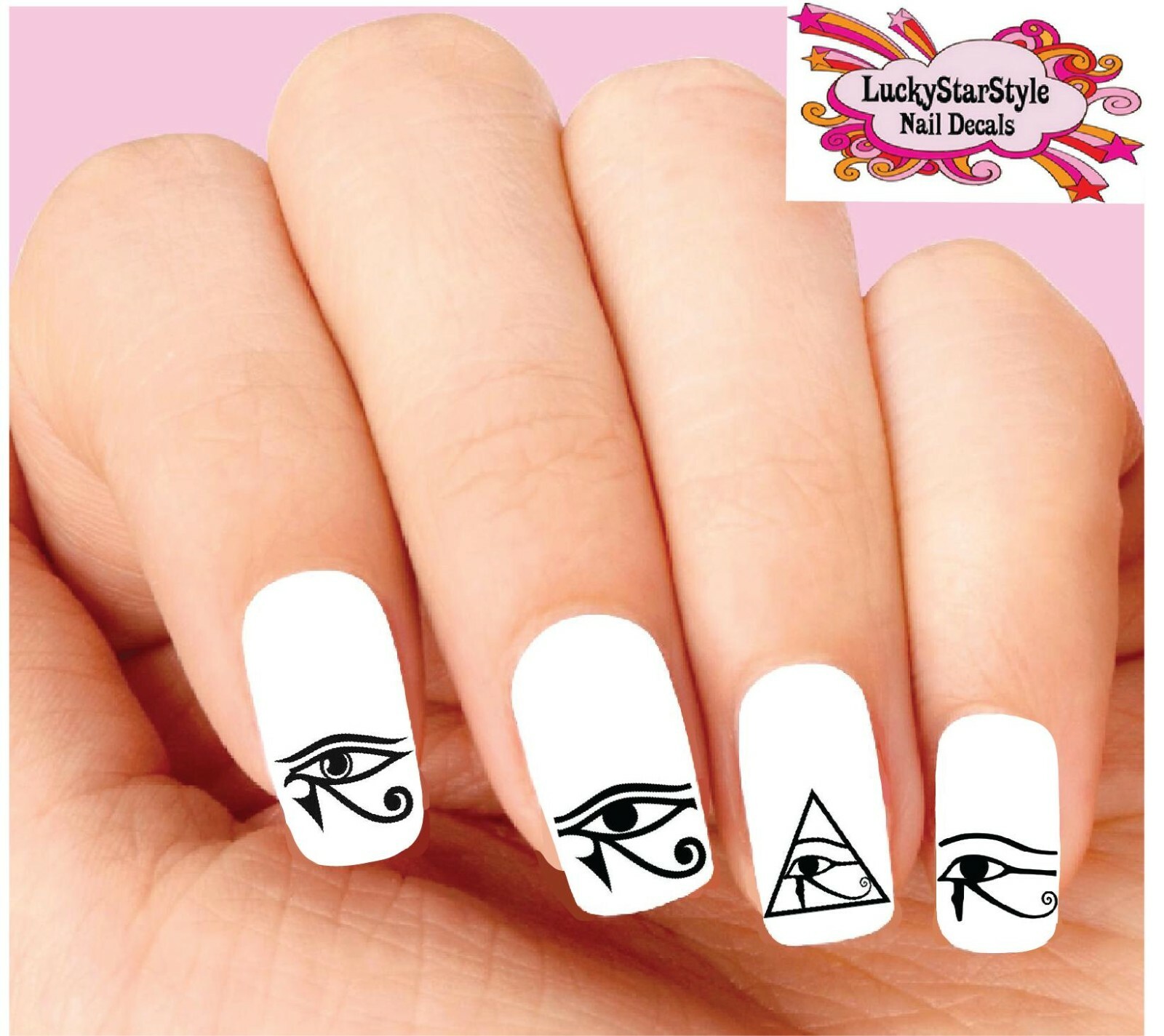 Waterslide Nail Decals Set of 20 – Egyptian Eye of Horus Ra Assorted