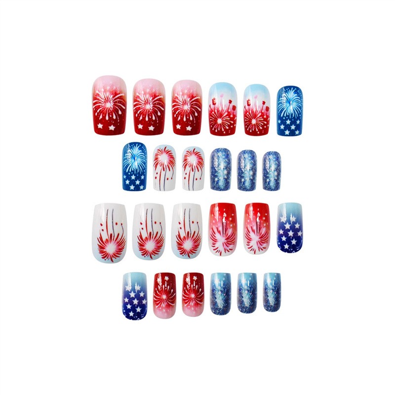 Cute Cartoon Starry Sky Square Press On Nails Removable Wholesale