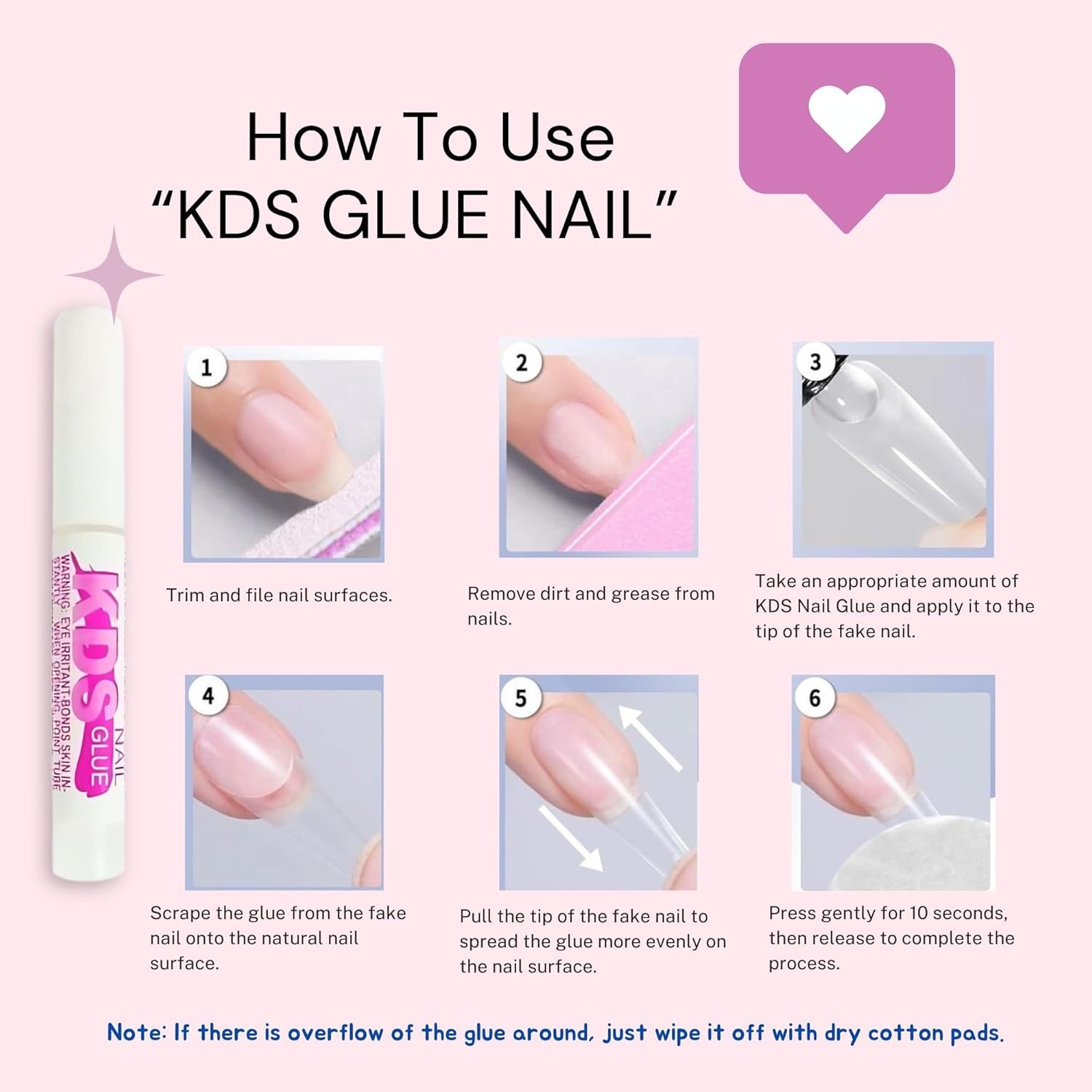 KDS Professional Nail Tip Extension Glue – Fast Drying, Water Resistant