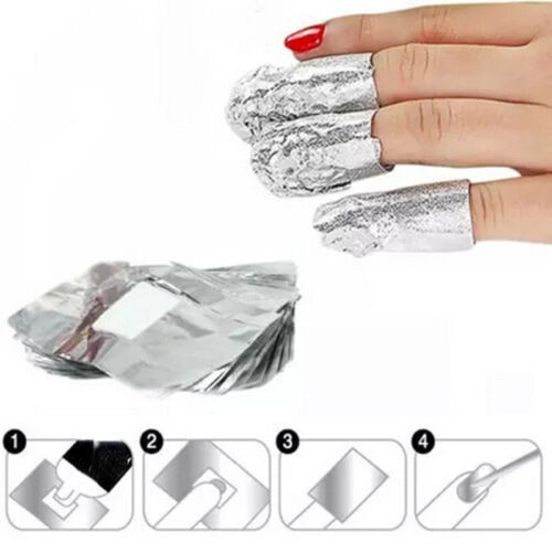 100pcs/bag Aluminium Foils Nail Art Soak off Gel Polish Manicure Wraps Remover