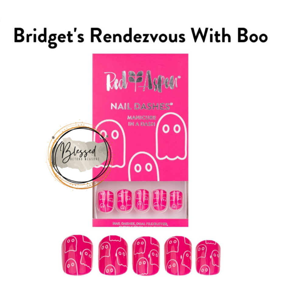 Red Aspen Press On Nails ~Bridget’s Rendezvous with Boo~ Halloween Pink Ghosts