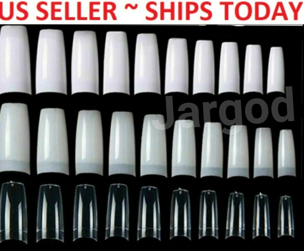 100/500/1000pcs French Tapered Square Half Cover Fake False Nails Tips -Jargod
