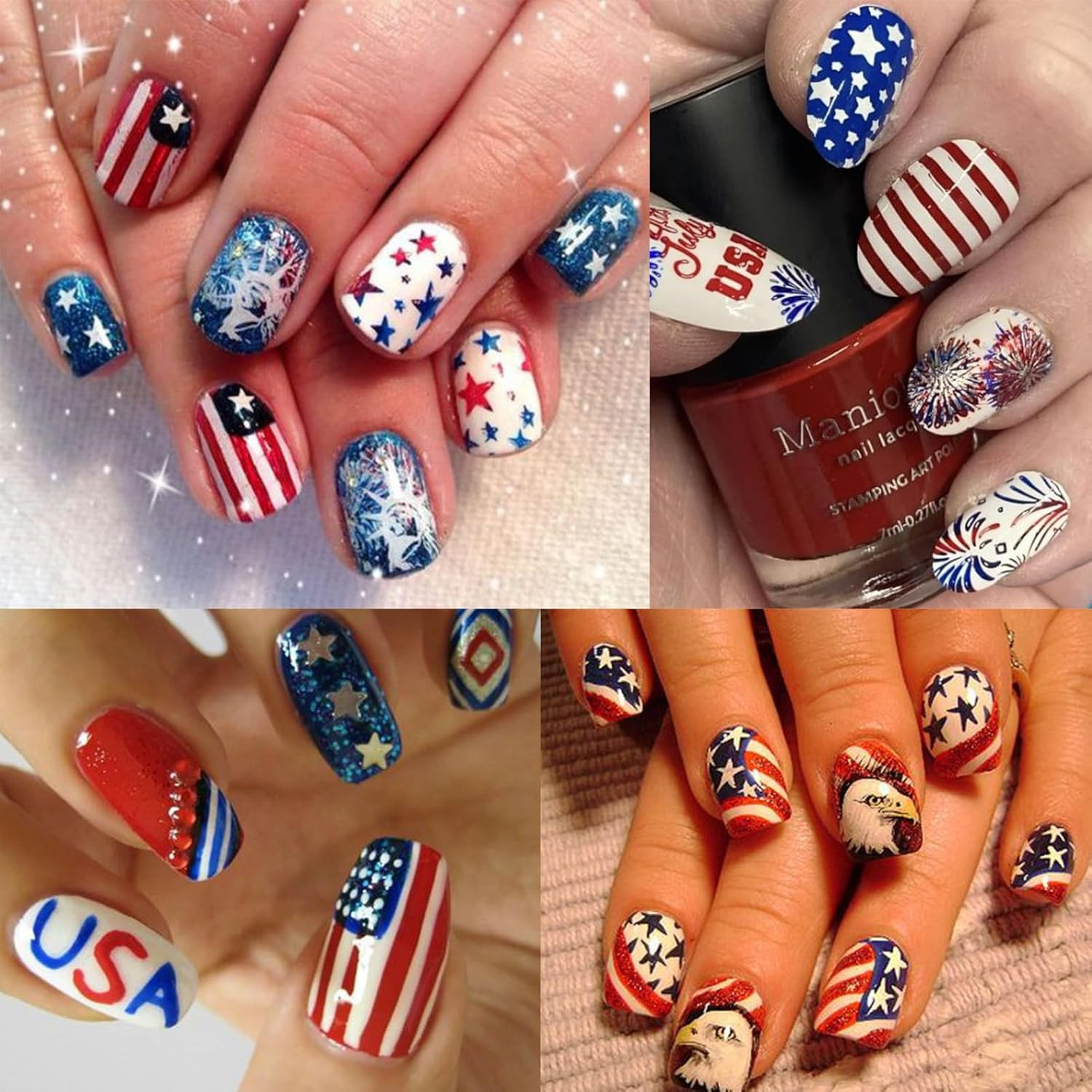 12 Sheets 4Th of July Nail Stickers, Independence Day Patriotic Nail