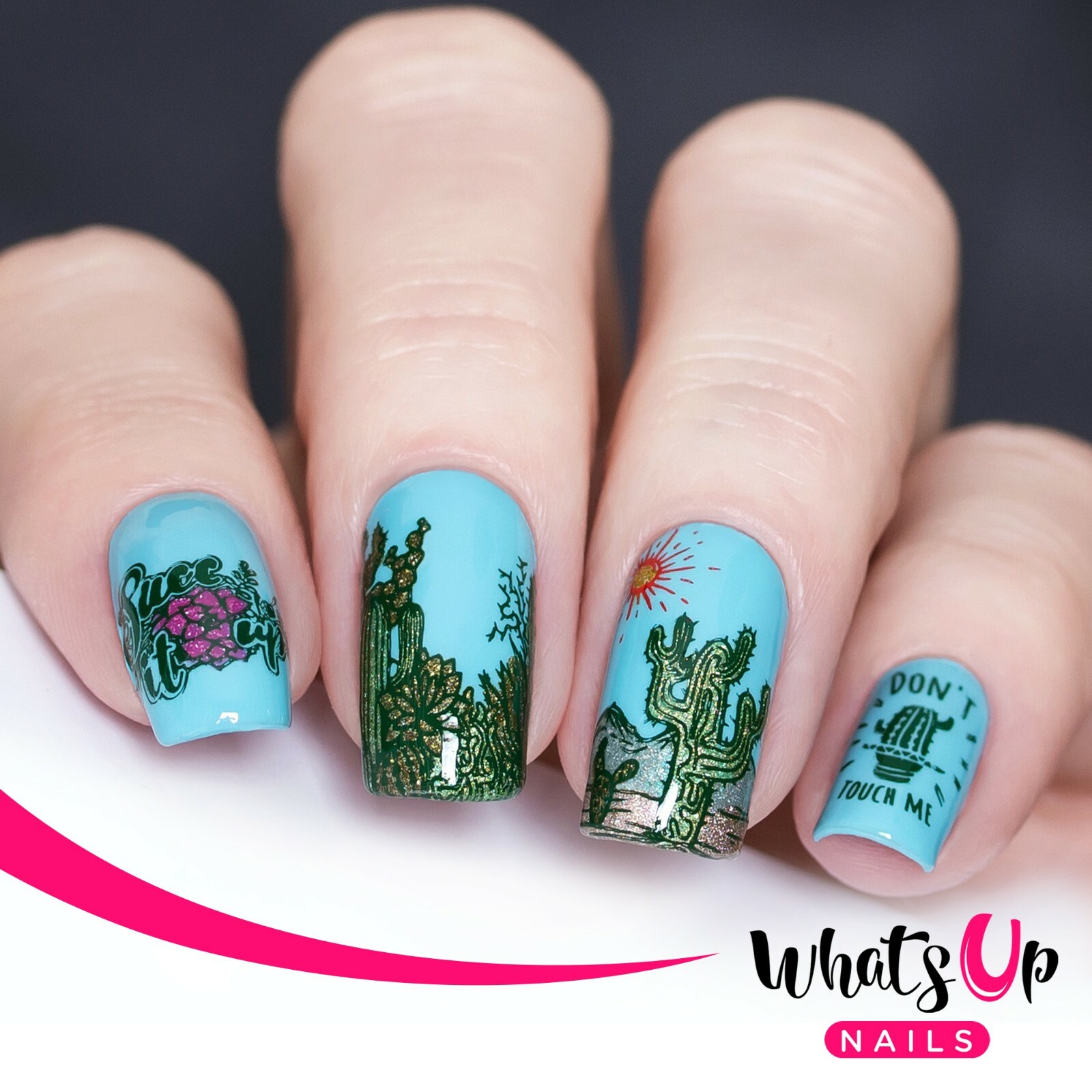 B060 Deserted Succulent Stamping Plate For Stamped Nail Art Design
