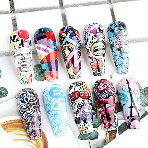 Nail Art Stickers Nail Foils Starry Sky Foil Transfer Nail Art Decals Graffiti