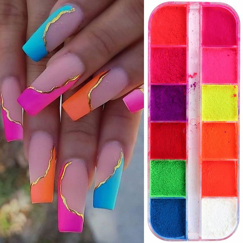 Fluorescent Mirror Nail Powder – Nail Art Glitter Pigment Manicure Accessories 1
