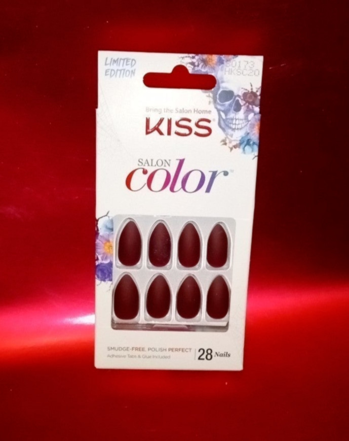 KISS Salon Color DROP DEAD RED Halloween, Deep Red Stiletto Press On Nails ✨
