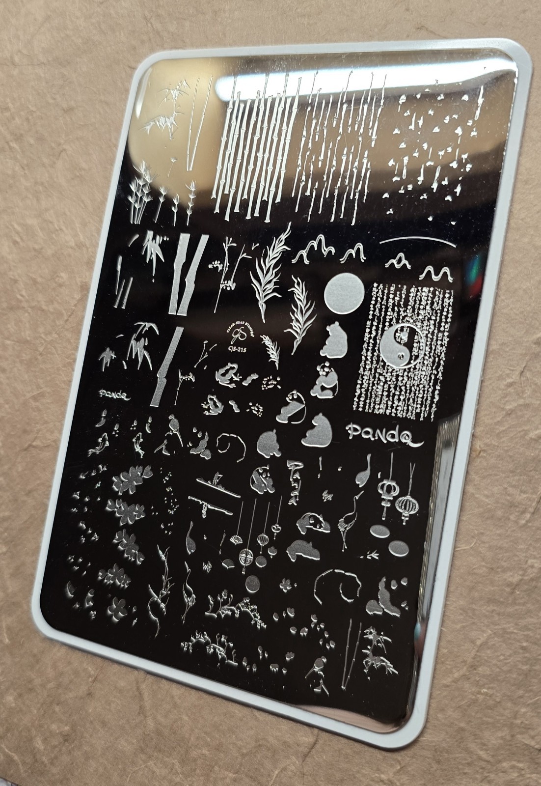 CJS 215 Clear Jelly Stamper Nail Stamp Plate Panda And Friends Bear Bamboo Peace