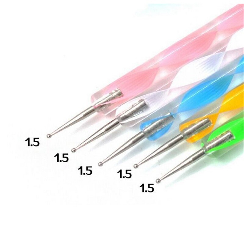 Marbleizing Nail 5x Set Manicure Pen Tool Painting Pen Crystal Art Dotting Kit