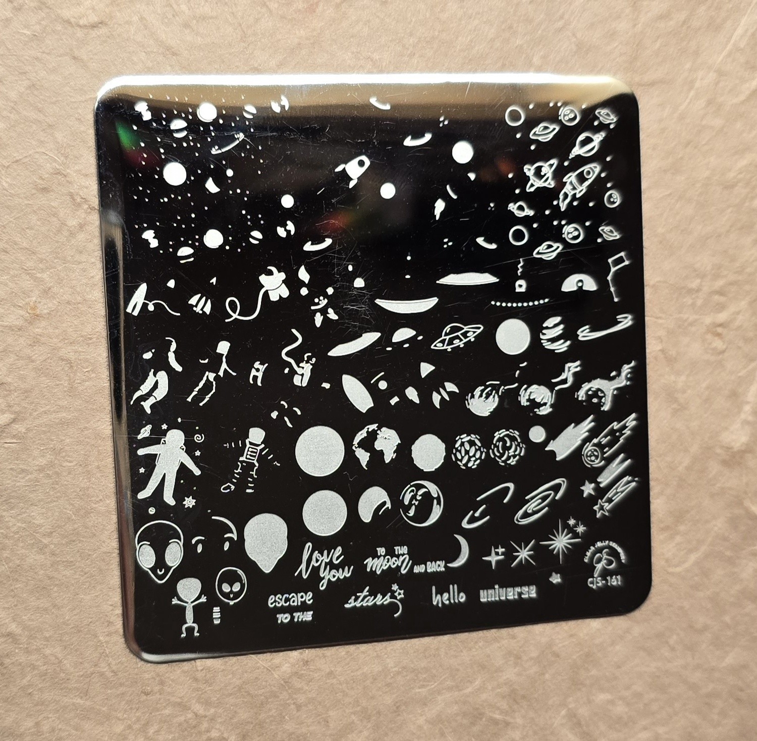 Clear Jelly Stamper Nail Stamp Plate CJS-161 Hello Universe Space Celestrial