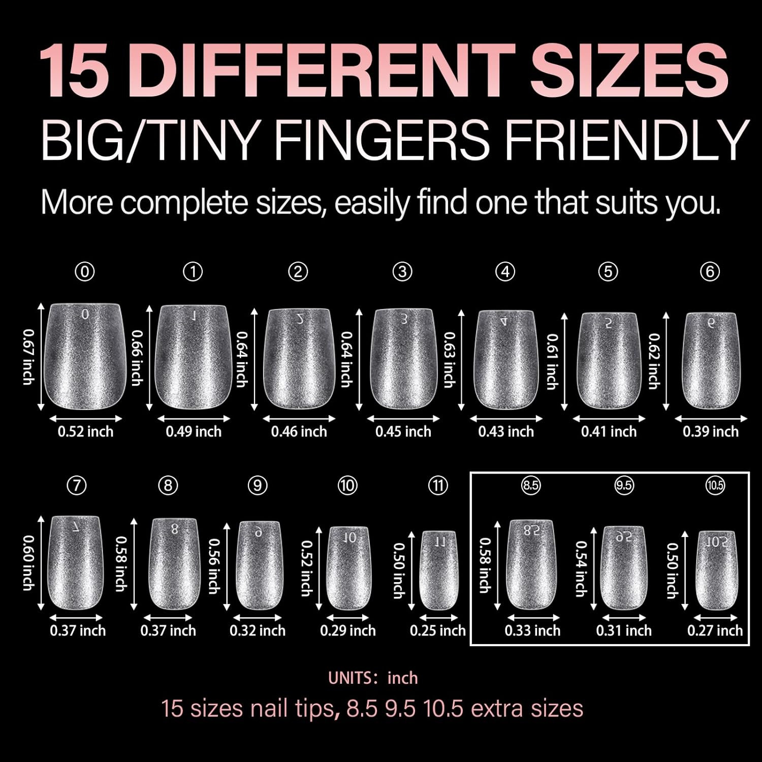 240 PCS Extra Short Coffin Nail Tips Clear Matte Gel Pre-Shaped DIY New