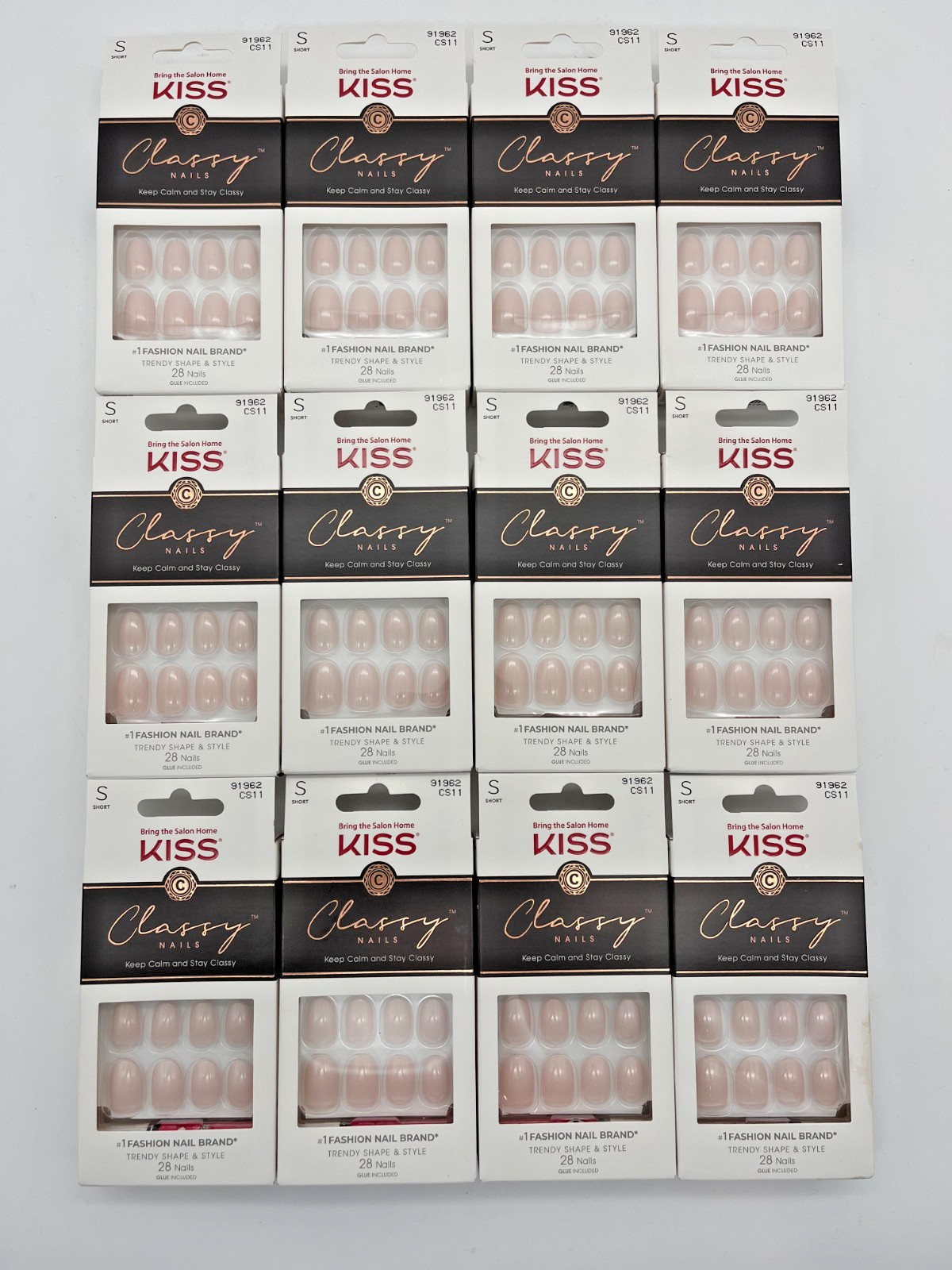 12x KISS CLASSY NAILS KEEP CALM AND STAY CLASSY SHORT 91962 CS11 NEW MR 1270