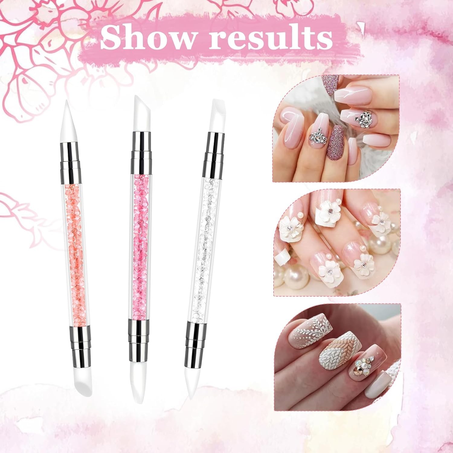 Versatile 3 Count Nail Art Sculpture Pens – Silicone & Acrylic for All Creatives
