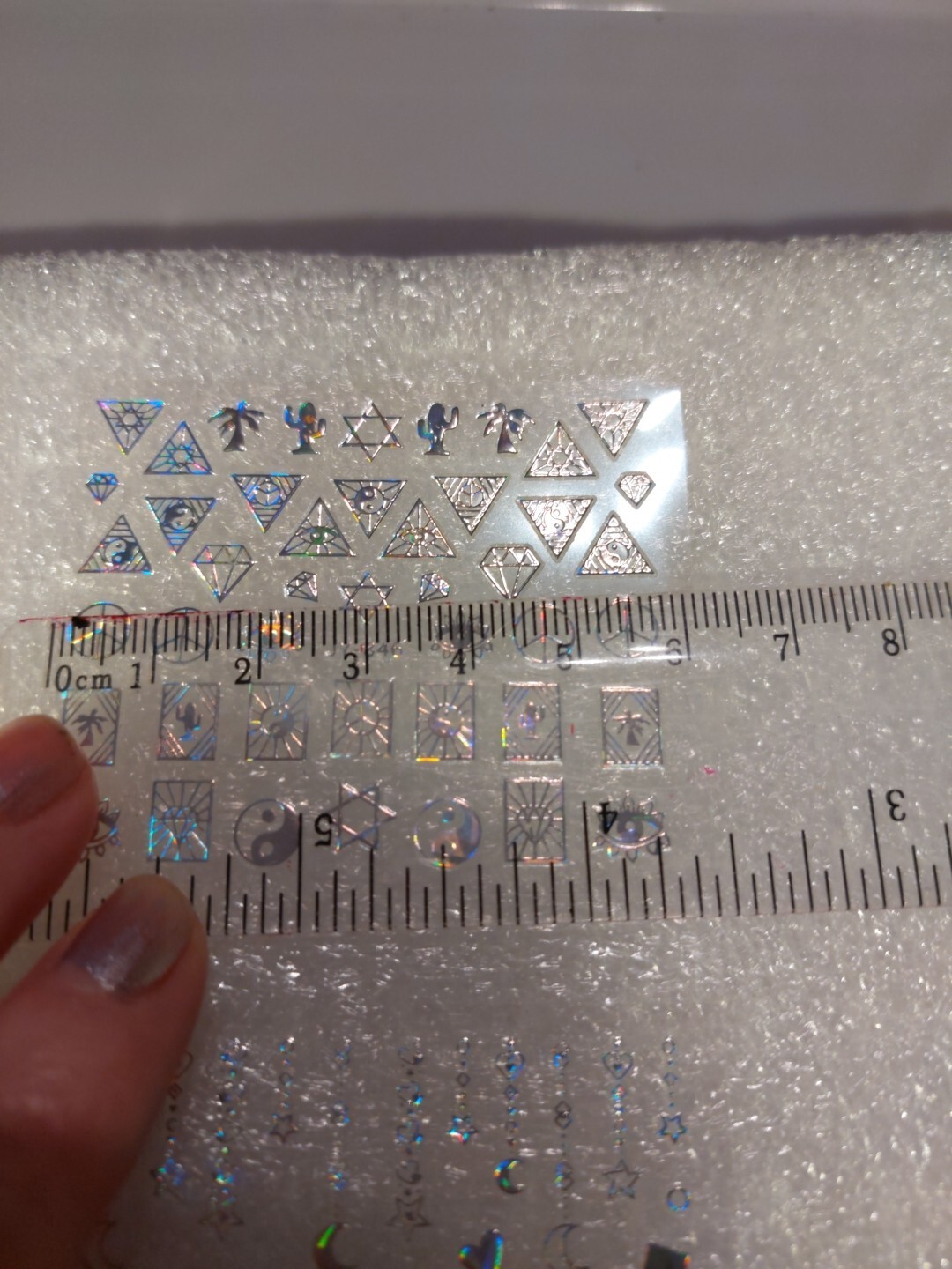 2 X Small Sheets Of Silver Nail Art Stickers (Dn308) New