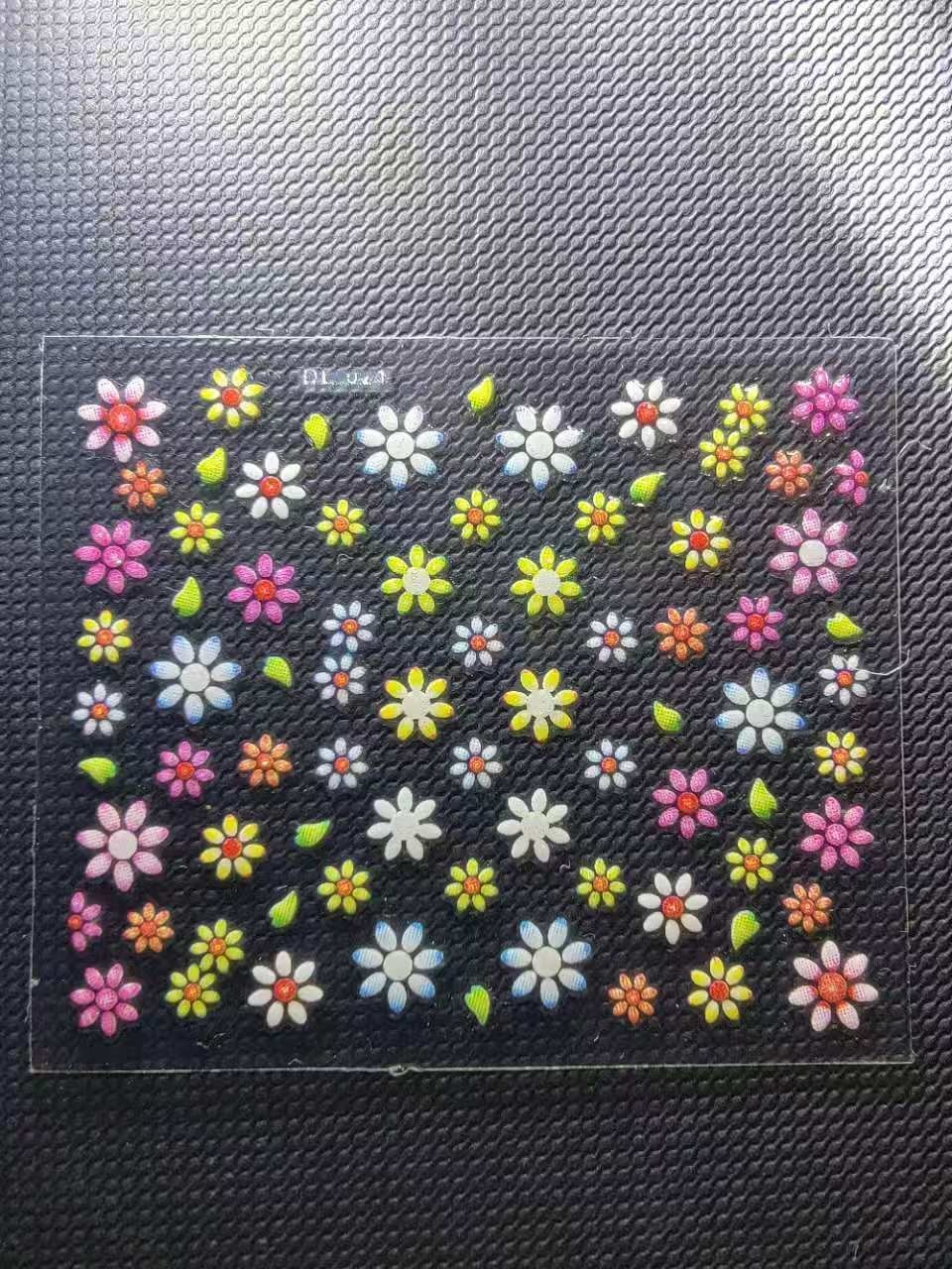 20 Sheets 3D Nail Art Stickers Decals Mixed Flower Design DIY Manicure
