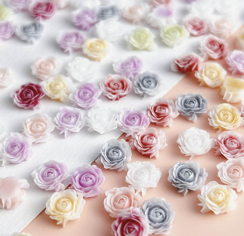 Red Pink Nail Art Jewelry Charms Mixing Collection Rose Flower Decor 20Pcs NH25