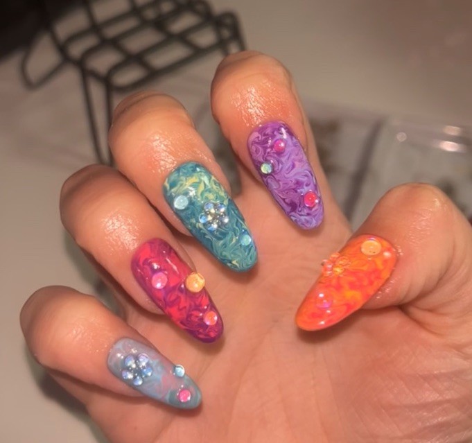 Tie Dye Press On Nails