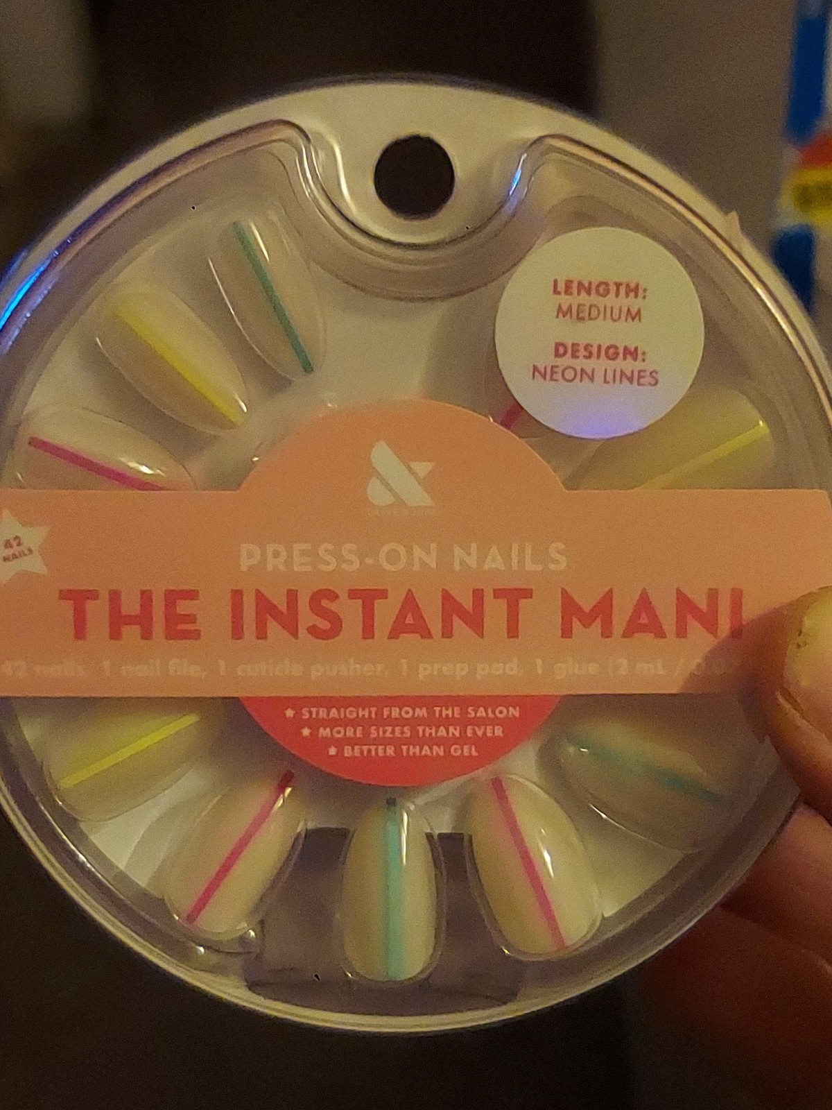 5- Press On Instant Mani Olive & June Round Short Hot 🍓 2 Field Day Neon Citrus