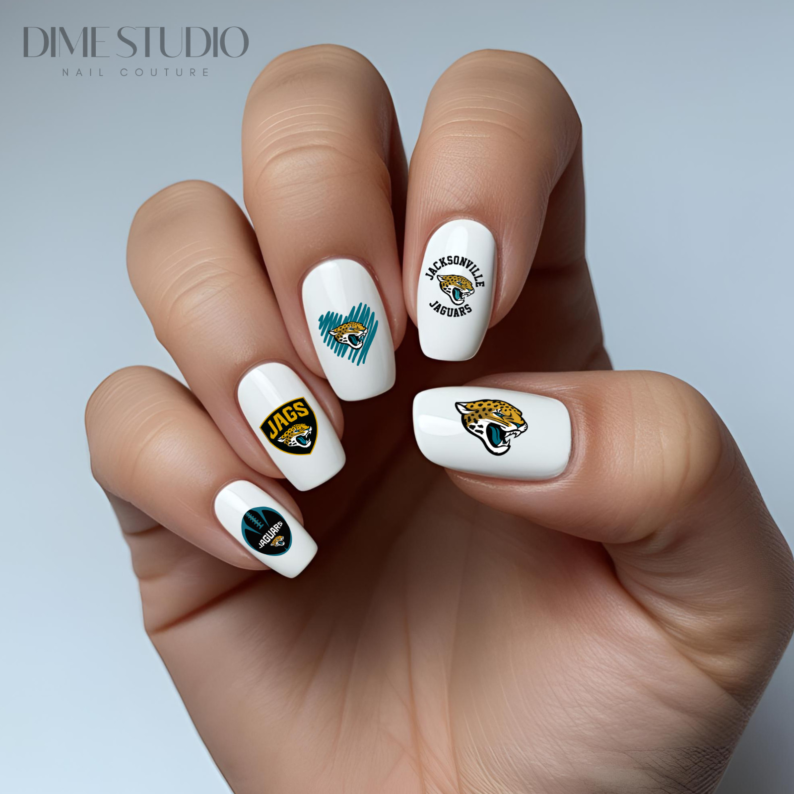 Jacksonville Jaguars Football Nail Decals Water Transfer Nail Art
