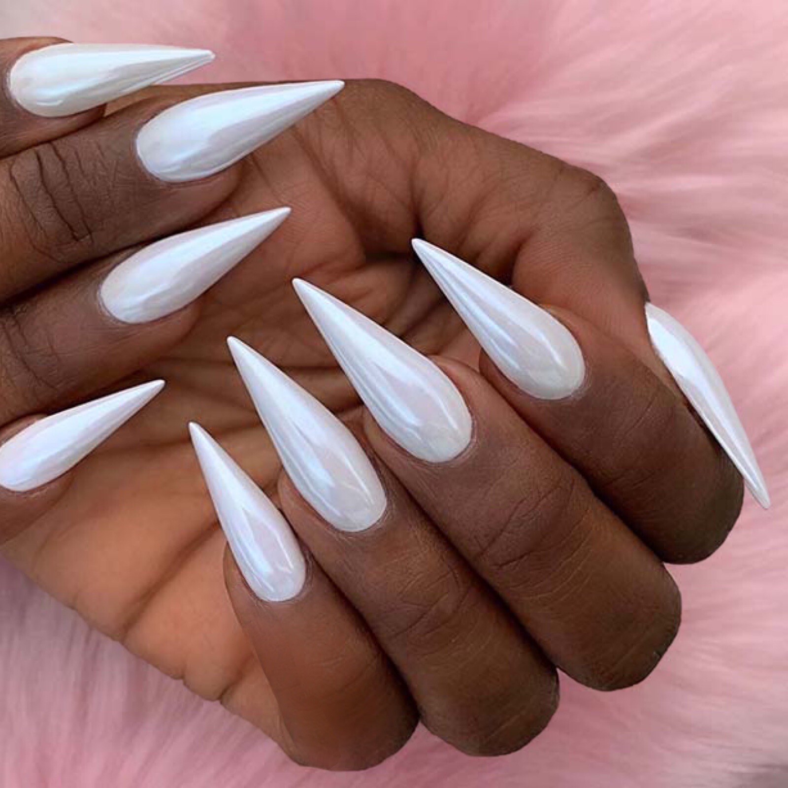 Translucent White Nail Shimmer Pearl Chrome Powder Mirror Effect Glazed Donut UK