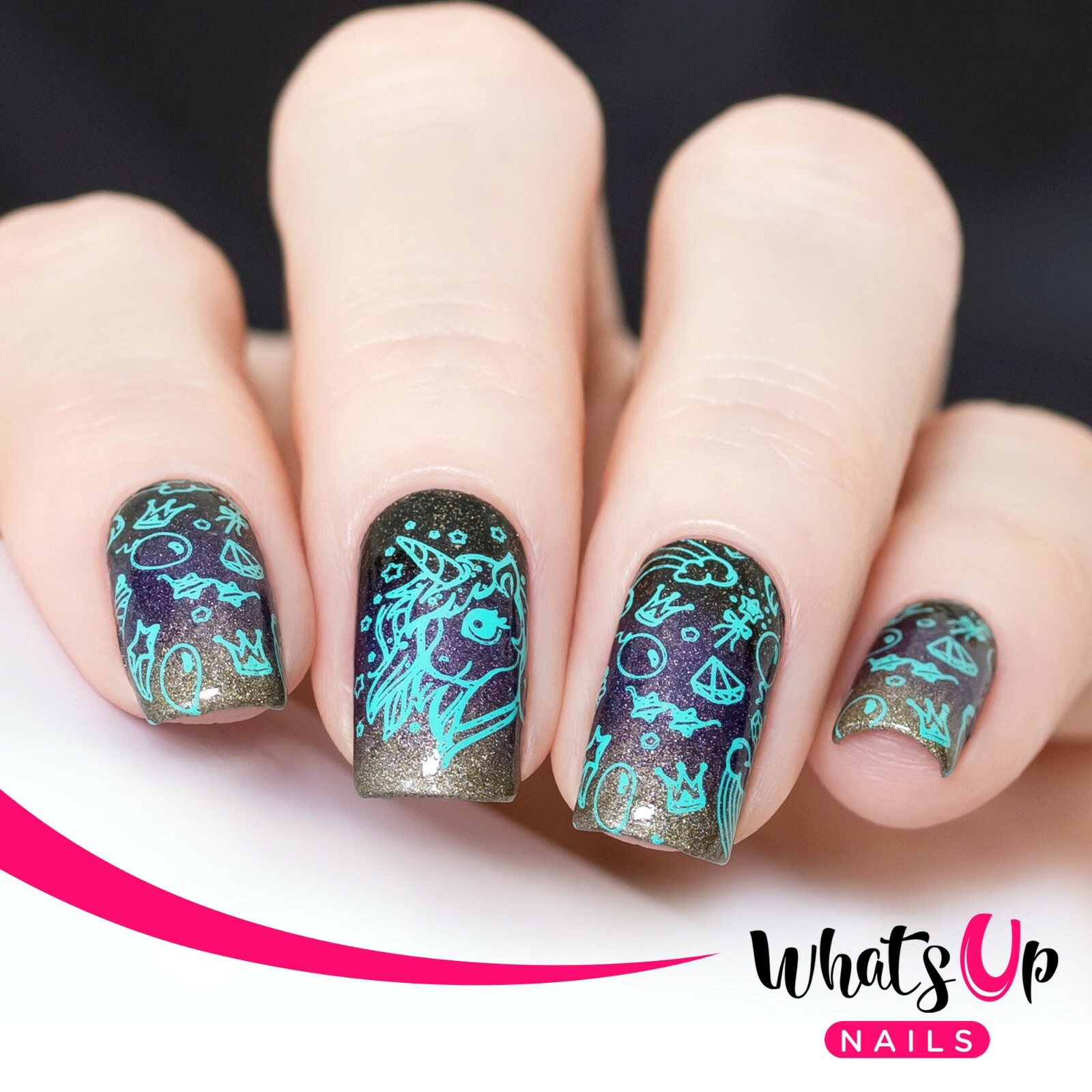 B042 Head in the Clouds Stamping Plate For Stamped Nail Art Design