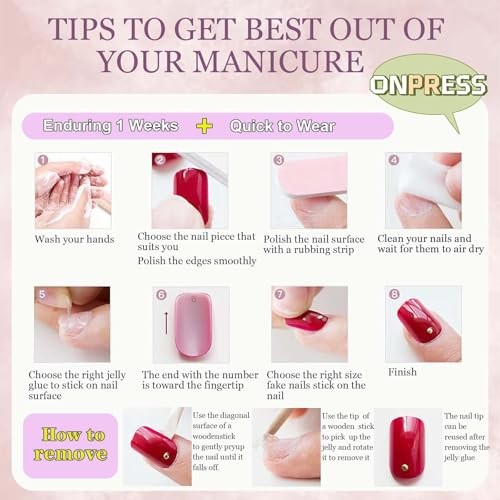 24Pcs Butterfly Press on Nails Medium Coffin Fake Nails Cute Little Spring