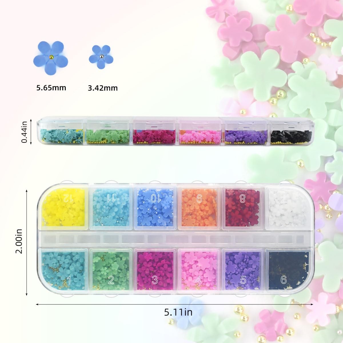 800PCS Nail Charms Set 3D Butterfly Rhinestones Gems for DIY Acrylic Nail Art