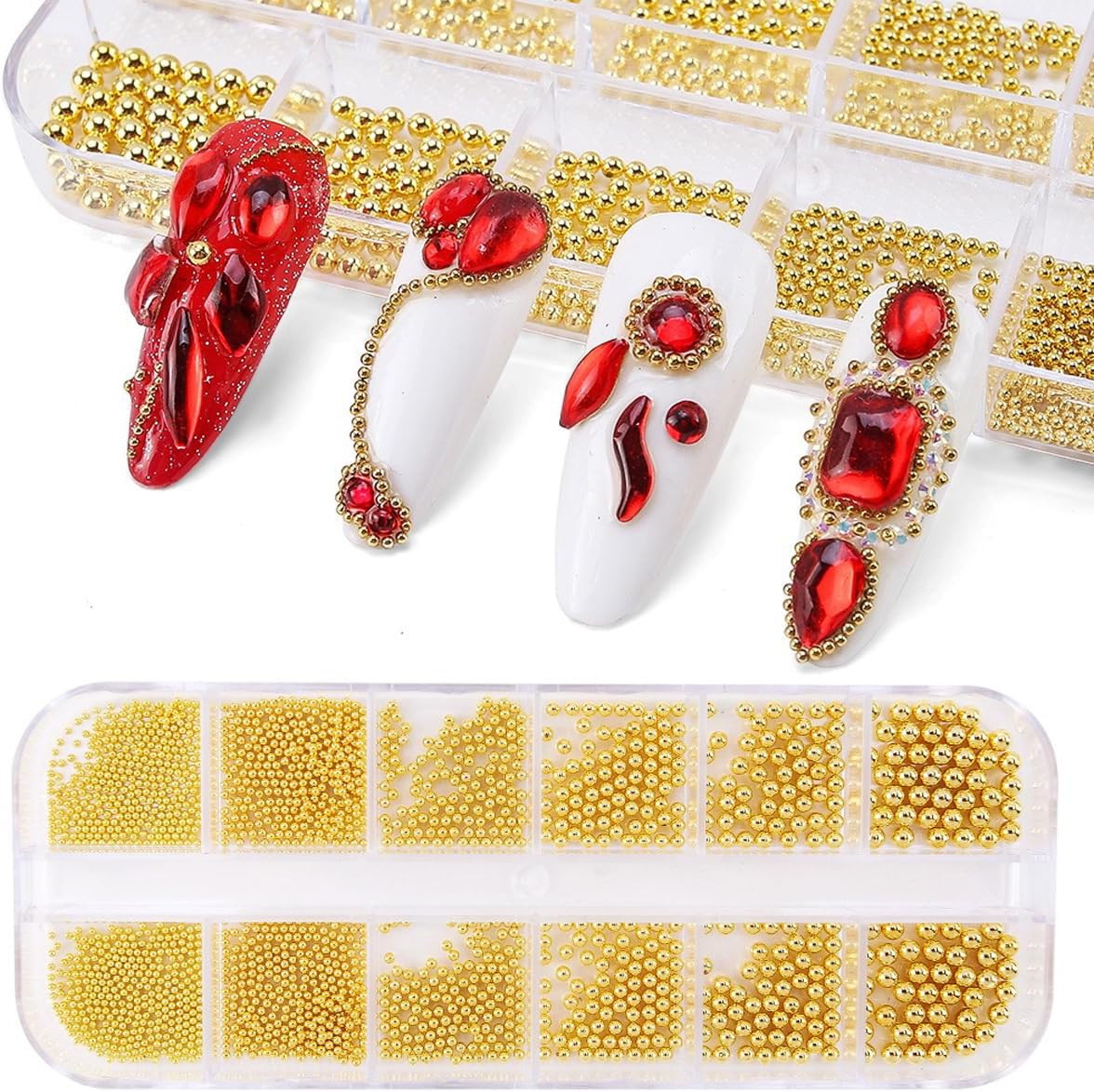 0.8Mm Mini Small Nail Beads Stainless Steel Beads Nail Chain Charms Nails Art De