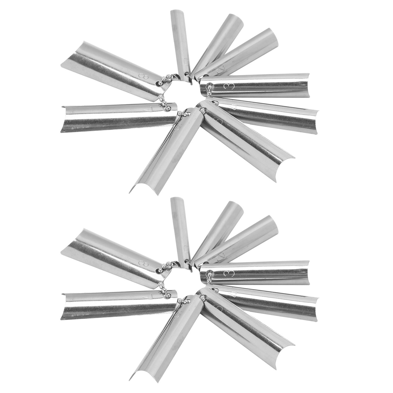 18Pcs French Manicure 9 Sizes Single Tips Deep C Shape Cutter Tool Nail Edge