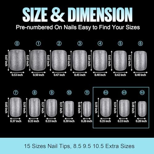 Square Nail Tips – Extra Short Nails, 360Pcs Acrylic Pre extra short square