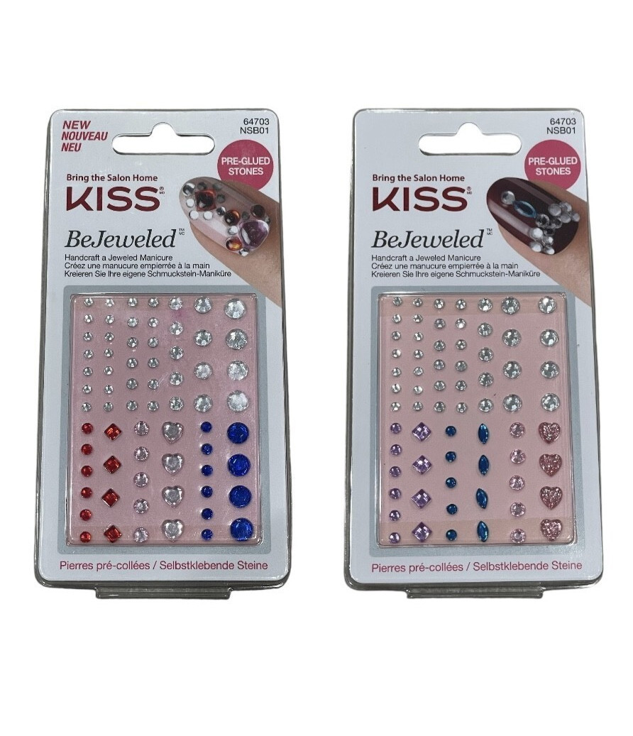 New, Lot Of 23 Packs Of Kiss BeJeweled Pre-Glued Accent Stones