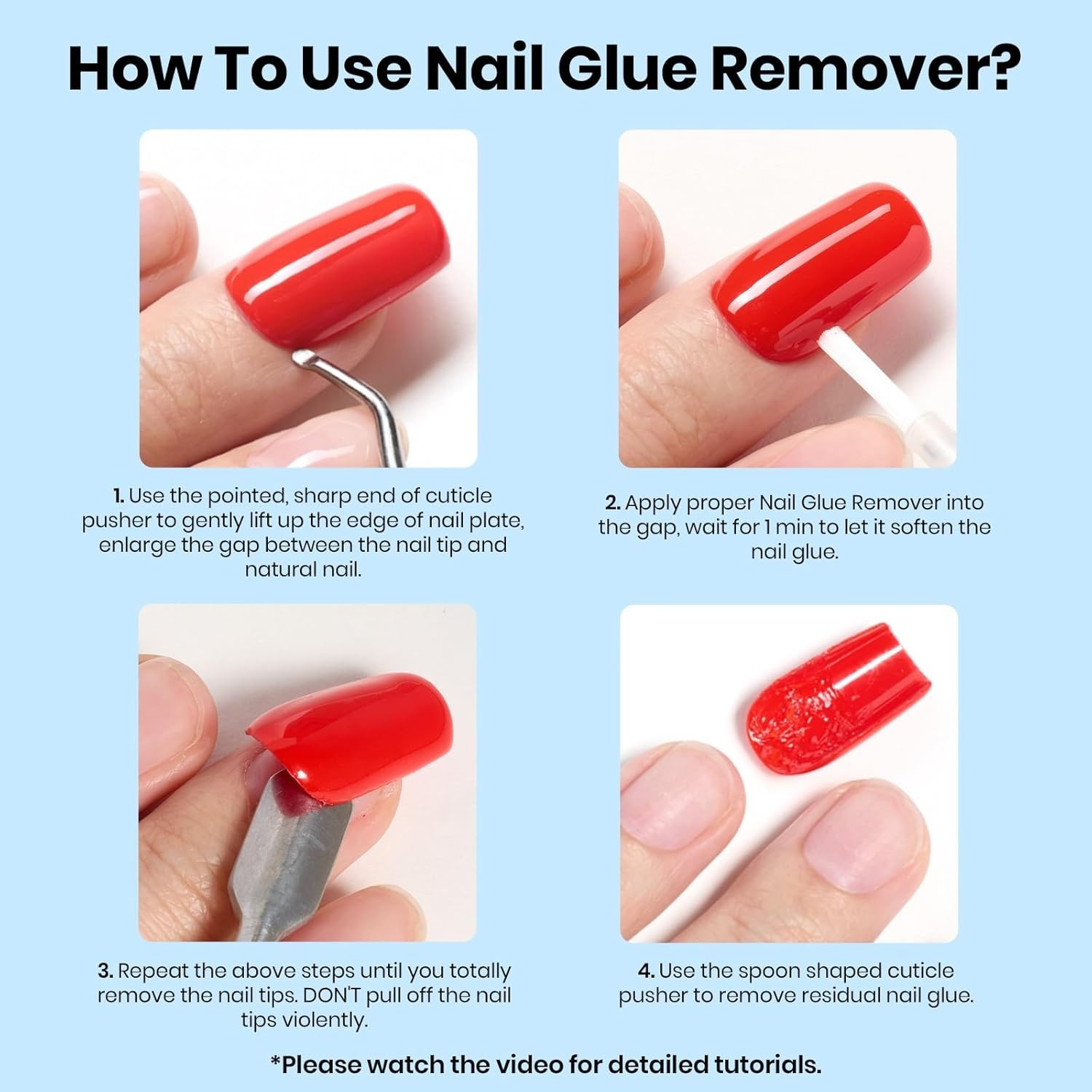 Beetles 20ml Non-Acetone Nail Glue Remover with Precision Brush & Cuticle Tool