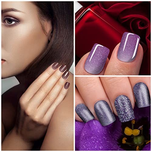 24 Sheets Full Nail Wraps Gradient Glitter Nail Polish Gradient Glitter Style