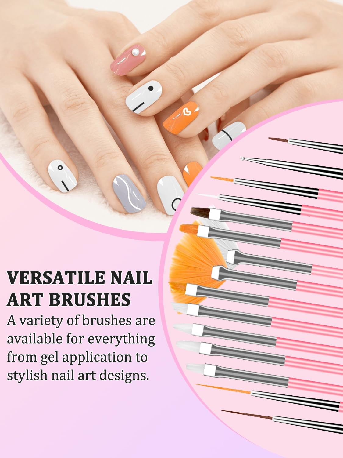 27-In-1 Nail Art Tools with Nail Stand Holder for Press on Painting