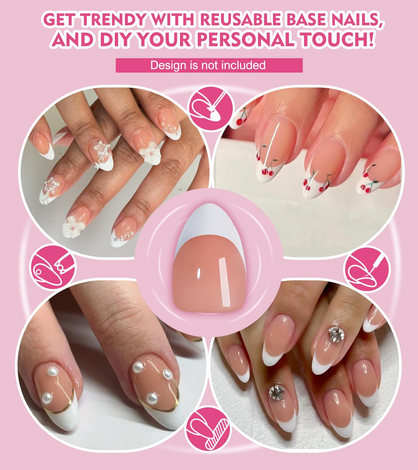 Aegenacess Press On Nails Short – Press on Nails Almond Short Stick On Nails …